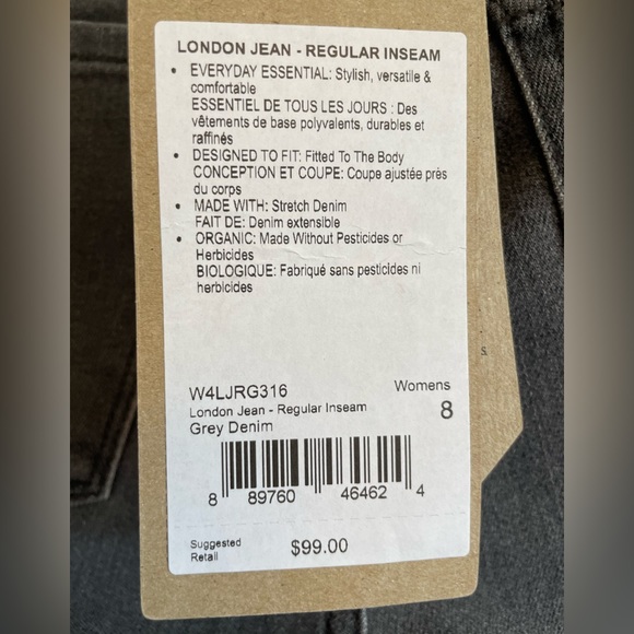 NWT Prana London Jeans - Gray, Size 8 x 29 - Picture 4 of 8